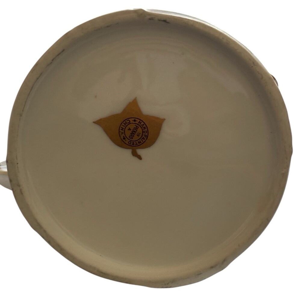 W A Pickard China Hand Painted Lidded Sugar & Creamer Antique Floral Gold Trim - Picture 6 of 7